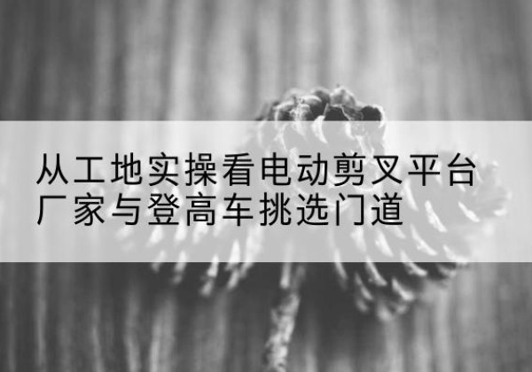 市中电动剪叉升降平台厂家-从工地实操看电动剪叉平台厂家与登高车挑选门道